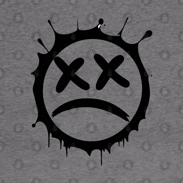 Graffiti sad emoticon | Sprayed smiley emoji by Basic Corner